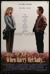 8r973 WHEN HARRY MET SALLY 1sh 1989 giant Billy Crystal & sexy Meg Ryan over New York City!