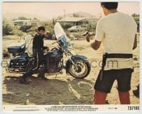 8s019 ELECTRA GLIDE IN BLUE 8x10 mini LC #6 1973 motorcycle cop Robert Blake pointing his gun!