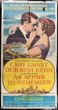 8t314 AFFAIR TO REMEMBER 3sh 1957 c/u of Cary Grant about to kiss Deborah Kerr, Leo McCarey!