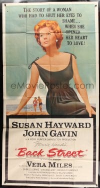 8t323 BACK STREET 3sh 1961 Susan Hayward shut her eyes to shame when she opened her heart to love!