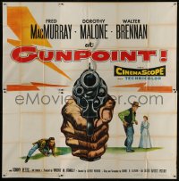8t015 AT GUNPOINT 6sh 1955 Fred MacMurray, really cool huge artwork image of smoking gun!