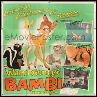 8t018 BAMBI 6sh R1966 Walt Disney cartoon classic, great close up of Thumper & Flower!