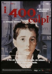8t652 400 BLOWS Italian 1p R2014 cool art of Jean-Pierre Leaud as young Francois Truffaut!