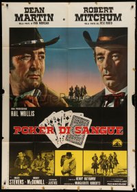 8t653 5 CARD STUD Italian 1p 1968 cowboys Dean Martin & Robert Mitchum play poker, different!