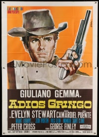 8t130 ADIOS GRINGO Italian 2p 1966 Sandro Symeoni art of cowboy Giuliano Gemma, spaghetti western!