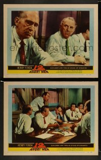 8w926 12 ANGRY MEN 2 LCs 1957 Henry Fonda, Sidney Lumet classic, great images of key scenes!