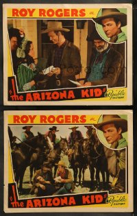 8w932 ARIZONA KID 2 LCs 1939 western singing cowboy Roy Rogers, Gabby Hayes, pretty Sally March!