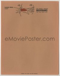 8x036 DELIVERANCE 9x11 letterhead 1972 with completely different art, John Boorman classic!