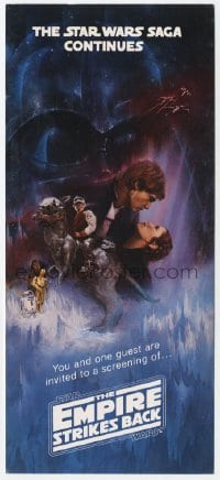 8x010 EMPIRE STRIKES BACK 4x9 screening ticket 1980 you and a guest are invited to this premiere!