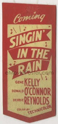 8x055 SINGIN' IN THE RAIN 4x8 silk bookmark 1952 cool promotional teaser with title & top cast!
