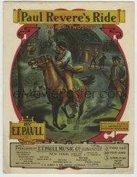 8x256 PAUL REVERE'S RIDE 11x14 sheet music 1905 the March-Twostep by Edward Taylor Paull, cool art!