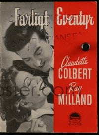 8x089 ARISE MY LOVE Danish program 1947 Claudette Colbert, Ray Milland, different images!