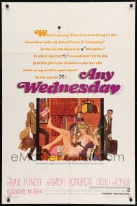 8y049 ANY WEDNESDAY 1sh 1966 sexy Jane Fonda, Jason Robards & Dean Jones by Robert McGinnis!