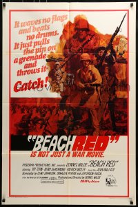 8y078 BEACH RED 1sh 1967 Cornel Wilde, Rip Torn, cool art of World War II soldiers!