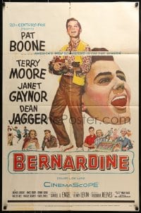 8y081 BERNARDINE 1sh 1957 art of America's new boyfriend Pat Boone is on the screen!