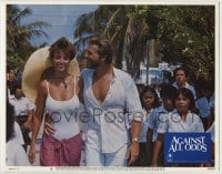 8z061 AGAINST ALL ODDS LC #8 1984 great c/u of Jeff Bridges smiling & laughing with Rachel Ward!