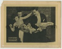 8z069 ALL DOLLED UP LC 1921 two guys try to carry feisty Gladys Walton away from the sitaution!