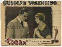 8z009 COBRA LC 1925 pretty Gertrude Olmstead staring at sad Rudolph Valentino, cool border art!
