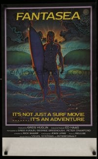 9b011 FANTASEA Aust special poster 1979 cool Sharp artwork of surfer & ocean!