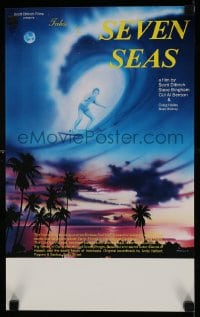 9b014 TALES OF THE SEVEN SEAS Aust special poster 1981 cool surfing image and art of surfer in sky!