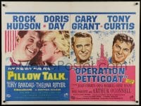 9b087 OPERATION PETTICOAT/PILLOW TALK British quad 1964 Cary Grant, Tony Curtis, Rock Hudson & Doris Day!