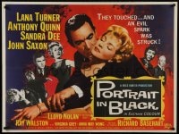 9b088 PORTRAIT IN BLACK British quad 1960 Lana Turner, Anthony Quinn, Sandra Dee, John Saxon