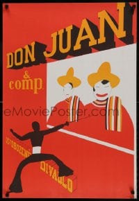9b097 DON JUAN & COMP. stage play Czech 22x33 1970 completely different art by Frantisek Zelenk!