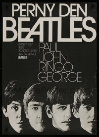 9b098 HARD DAY'S NIGHT Czech 24x33 R1978 great image of The Beatles by Jasansky, rock & roll classic!