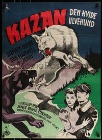 9b357 KAZAN Danish 1950 James Oliver Curwood's great-hearted dog hero adventure, Aage Lundvald!