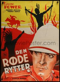 9b373 PONY SOLDIER Danish 1953 art of Royal Canadian Mountie Tyrone Power & natives!