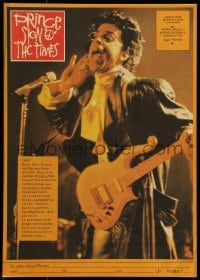 9b217 SIGN 'O' THE TIMES East German 11x16 1988 rock and roll concert, image of Prince w/guitar!