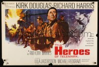 9b083 HEROES OF TELEMARK British quad R1970s Kirk Douglas stops Nazis from making atom bomb!