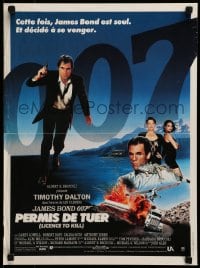 9b072 LICENCE TO KILL French 16x21 1989 Timothy Dalton as Bond, Carey Lowell, sexy Talisa Soto!
