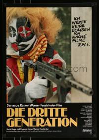 9b038 THIRD GENERATION German 1979 Rainer Werner Fassbinder, crazy clown w/machine gun!