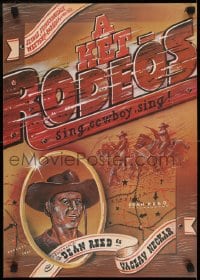 9b586 SING COWBOY SING Hungarian 16x23 1983 completely different art of western cowboy Dean Reed!