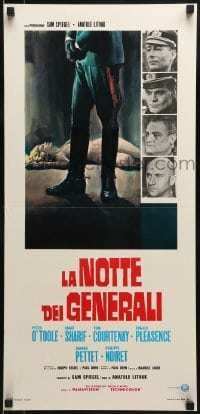 9b453 NIGHT OF THE GENERALS Italian locandina R1970s Peter O'Toole in a manhunt across Europe!
