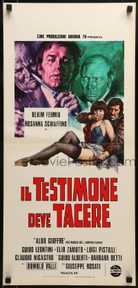 9b463 SILENCE THE WITNESS Italian locandina 1974 Il Testimone deve Tacere, Rosati, great crime art