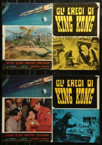 9b491 DESTROY ALL MONSTERS group of 6 Italian 19x27 pbustas 1969 Godzilla, King Ghidorah!