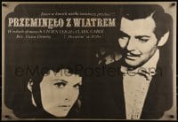 9b963 GONE WITH THE WIND Polish 26x38 R1979 Erol art of Clark Gable & Vivien Leigh, all-time classic