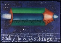 9b898 POTRYASAYUSHCHIY BERENDEEV Polish 23x33 1976 cool Socha art of pencil rocket!