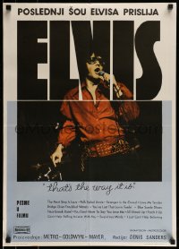 9b291 ELVIS: THAT'S THE WAY IT IS Yugoslavian 20x28 1970 great image of Presley singing on stage!