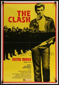 9b318 RUDE BOY Yugoslavian 18x27 1980 The Clash, cool image of English policemen and Ray Gange!