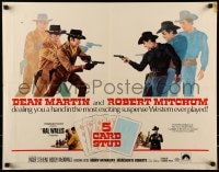 9c011 5 CARD STUD 1/2sh 1968 Dean Martin & Robert Mitchum play poker & point guns at each other!