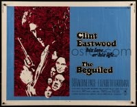 9c047 BEGUILED 1/2sh 1971 cool psychedelic art of Clint Eastwood & Geraldine Page, Don Siegel