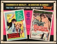 9c063 BLOODTHIRSTY BUTCHERS/TORTURE DUNGEON 1/2sh 1969 double-bill
