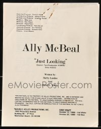 9d014 ALLY MCBEAL TV revised first draft script October 12, 1998, screenplay by Landau & Kelley!