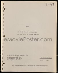 9d041 BIRDY final draft script March 5, 1984, screenplay by Sandy Kroopf & Jack Behr!