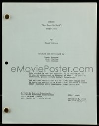 9d071 CHEERS TV revised first draft script Nov 5, 1985, Don Juan is Hell screenplay by Phoef Sutton