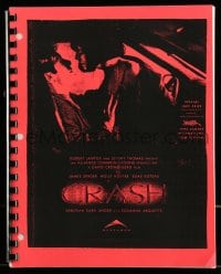 9d088 CRASH Canadian script 1996 screenplay by David Cronenberg!