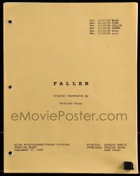 9d114 FALLEN revised shooting draft script September 27, 1996, screenplay by Nicholas Kazan